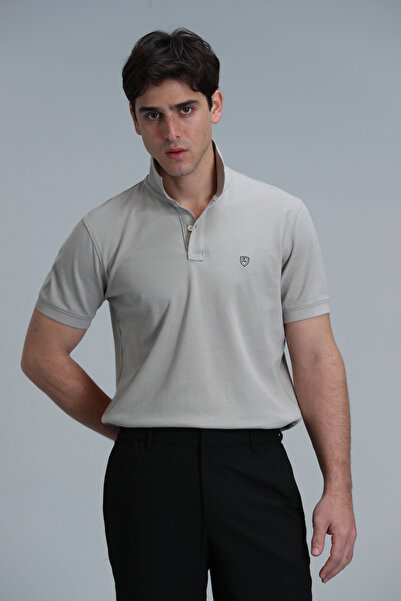 Lufian Laon Smart ανδρικό μπλουζάκι πόλο Slim Fit Beige