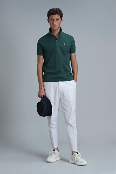 Lufian Laon Smart ανδρικό μπλουζάκι πόλο Slim Fit Duck Green