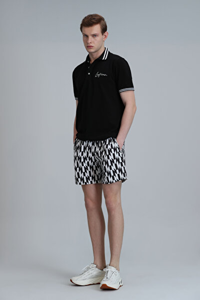 Lufian Ανδρικό μπλουζάκι πόλο Montana Smart Μαύρο