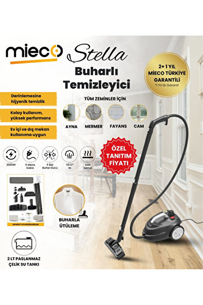 Mieco Stella 2000W Çok Fonksiyonlu Buharlı Temizleyici - Buharlı Temizlik Mak...