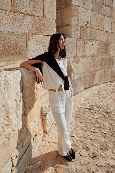 Lufian Aruba Kadın Pantolon Ekru