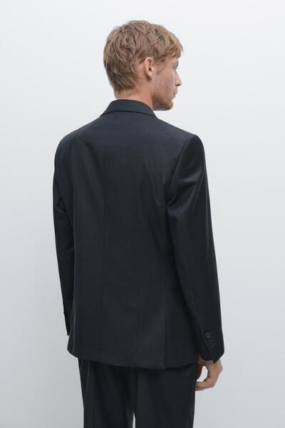 Massimo Dutti Mikro dokulu örgü takım blazer