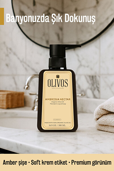 Olivos %100 Doğal Zeytinyağlı Mandalina Kokulu Sıvı El Sabun Yoğun Nemlendirici Arındırıcı Bitkisel 450 Ml