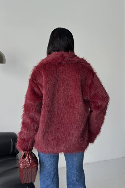ALFUDO Moda Collection Short Imported Front Closure Collared Fur Jacket Coat