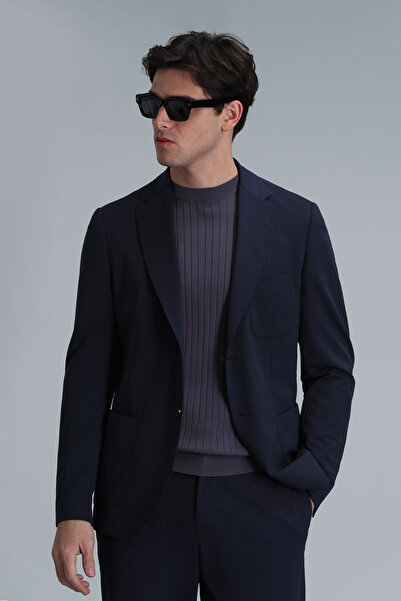 Lufian Asel Spor Erkek Blazer Ceket Slim Fit Lacivert