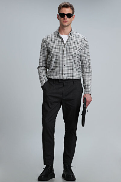 Lufian Lamira Erkek Basic Gömlek Comfort Slim Fit Gri