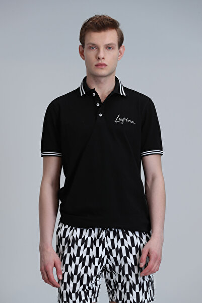 Lufian Ανδρικό μπλουζάκι πόλο Montana Smart Μαύρο