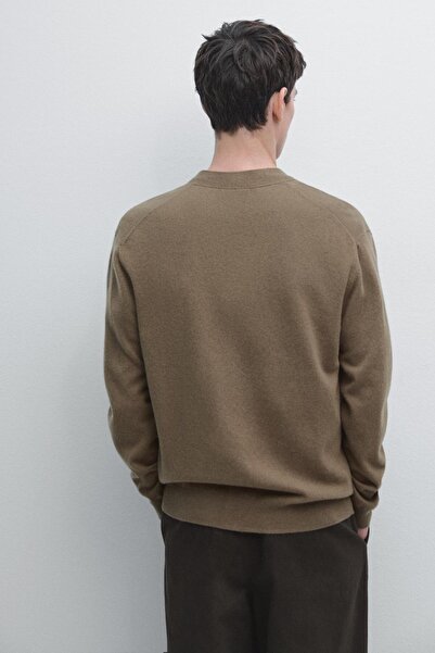 Massimo Dutti Yün karışımlı V yaka triko hırka