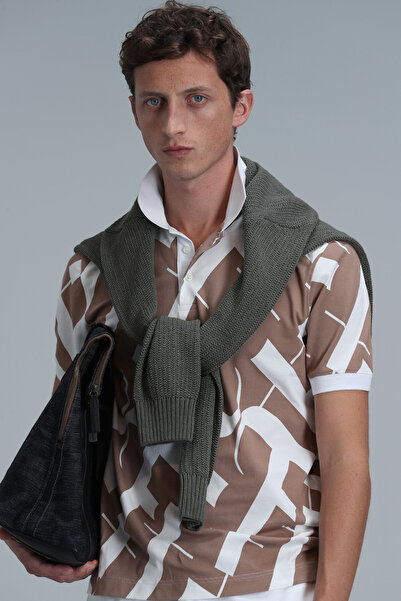 Lufian Cara Smart Ανδρικό T-Shirt Polo Χάλκινο