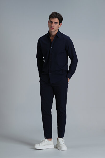 Lufian Lıne Erkek Basic Gömlek Comfort Fit Lacivert