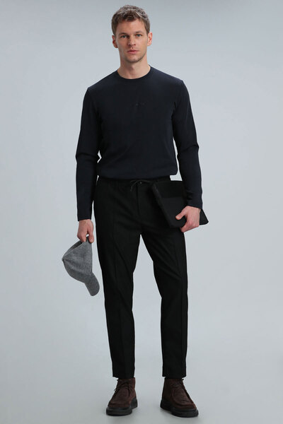 Lufian Ανδρικό μακρυμάνικο μπλουζάκι Moss, μαύρο