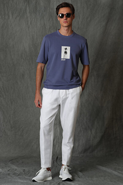 Lufian Bart Modern Graphic T- Shirt Purple