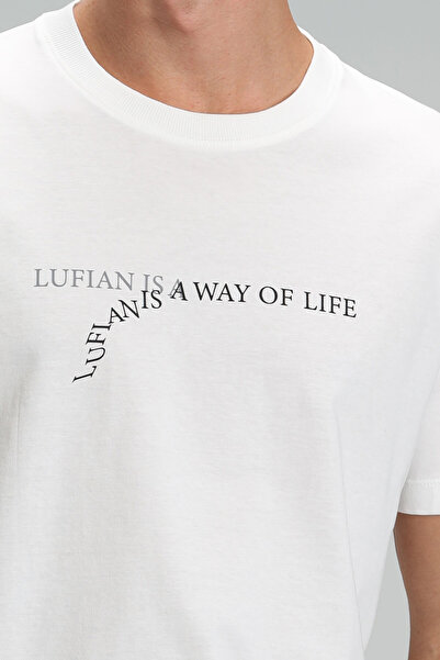 Lufian Μπλουζάκι Stewart Modern Graphic Off White