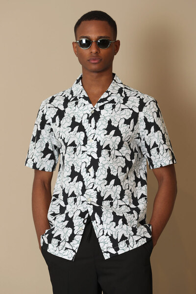 Lufian Nıce Erkek Smart Gömlek Resort Fıt Siyah