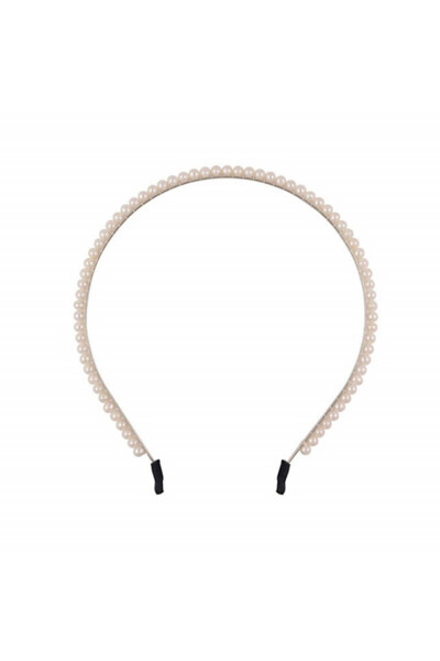 PUFO Elegant hair band with small white beads, Pufo