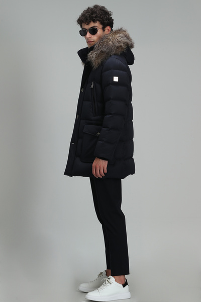 Lufian Clark Kaz Tüyü Erkek Mont Lacivert