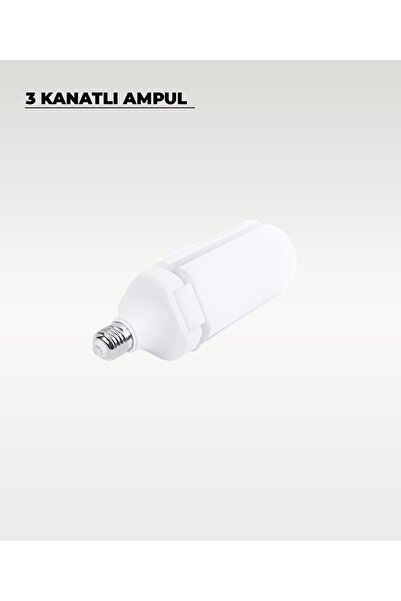 AC AYDINLATMA 24W 3 Kanatlı Pervane LED Ampul 3200K (Sarı Işık)