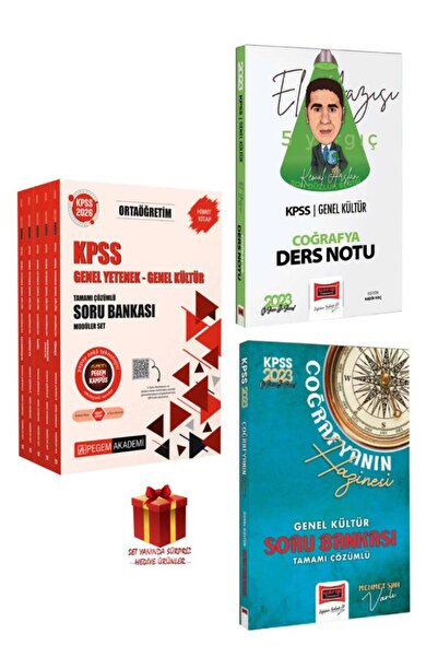 Pegem Akademi Yayıncılık 2026 KPSS Ortaöğretim GYGK Soru Bankası+Coğrafya Der...