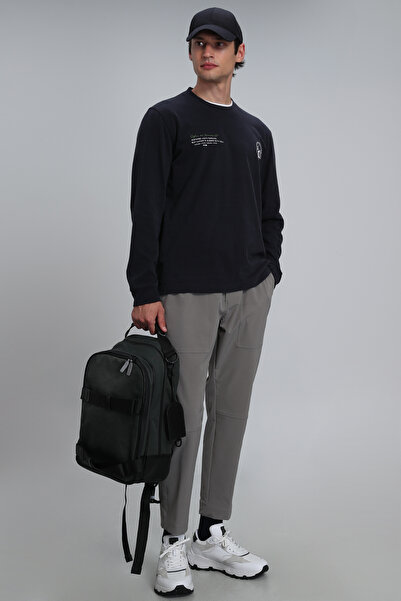 Lufian Ανδρικό μακρυμάνικο μπλουζάκι Magnus Anthracite