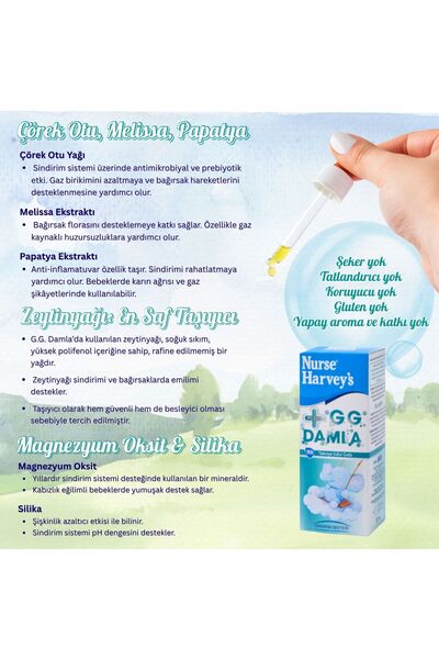 Nurse Harvey's GG Plus Postbiyotik Damla 20 ml - Bebekler İçin Yeni Nesil Sindirim Desteği