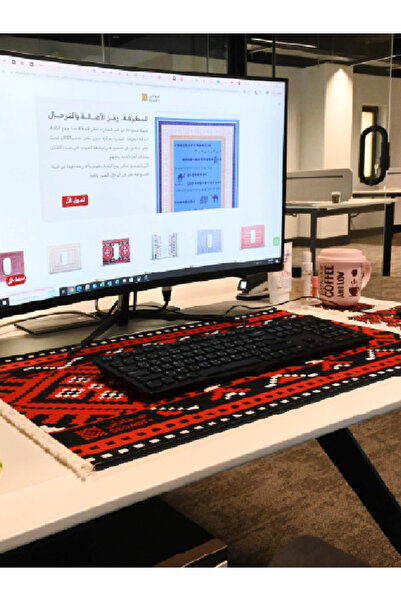 Segadty طقم مكتبي من 3 قطع بتصميم أحمر شمالي، مضاد للانزلاق، قاعدة ماوس، وقاعدة كوب ، وقاعدة كمبيوتر