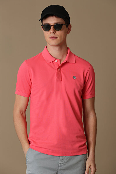 Lufian Ανδρικό T-shirt Laon Sports Polo Neck Candy Pink