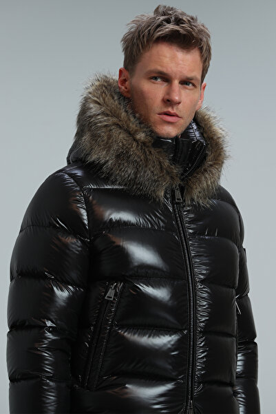 Lufian Pánský kabát Jeam Husí Feather Černý