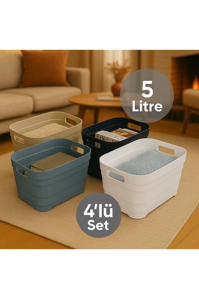 Nesto Home SoftBox set od 4 višenamenske korpe bez poklopca 4x5 litara