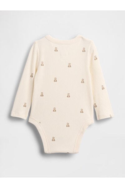 GAP Bebek Krem First Favorites TinyRib Crossover Bodysuit