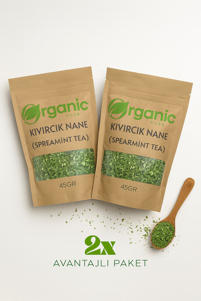 Organik Kiler Doğal Kıvırcık Nane Çayı - Spearmint Tea 45gr 2'li Set - Katkısız & %100 Doğal - Pcos & Mide Dostu
