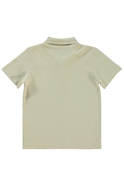 Civil Boys Sailboat Embroidered Lakos T-Shirt for Ages 2-5 - Beige 4-5 Years