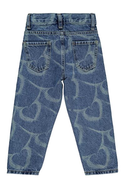 Civil Girls Kalp Baskılı 2-5 Yaş Pantolon - Mavi 3-4 Yaş