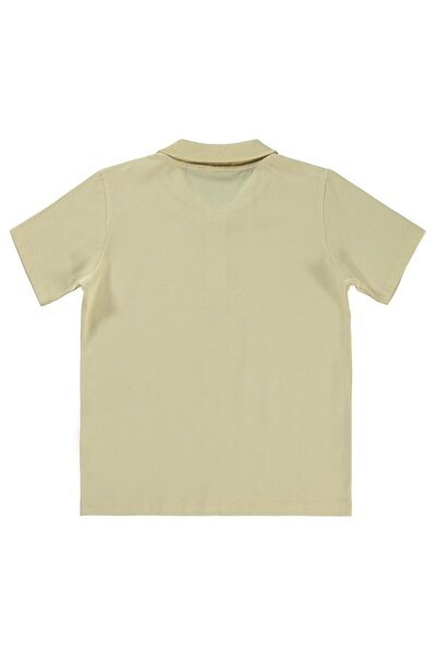 Civil Boys Sailboat Embroidered Lakos T-Shirt for Ages 10-13 - Beige 11-12 Years Old