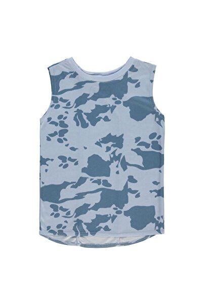 Civil Boys Camouflage Pattern Printed Zero Sleeve T-Shirt for Ages 6-9 - Gray 8-9 Years Old