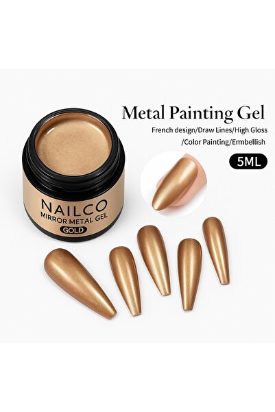 Naıl Co Nail Art Gel Paint Çizim Boyası 5 ml Nailco Metalik Gold