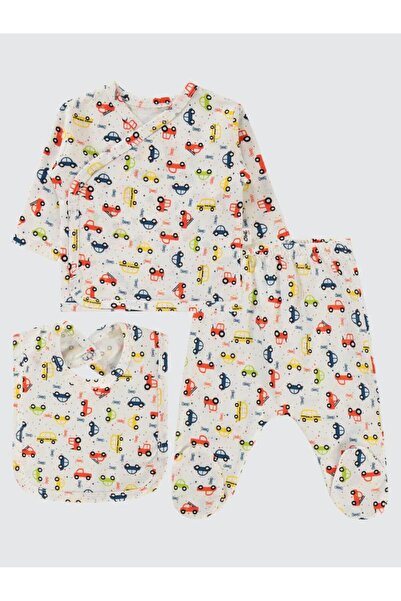 Civil Baby Baby Boy Bodysuit Set 0-1 Month Süpram Fabric Ecru