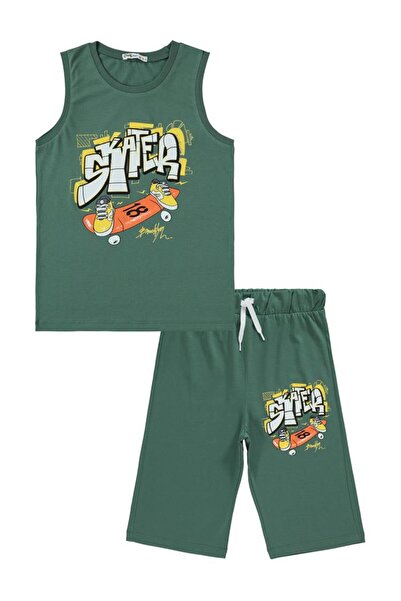 Civil Boys Skate Printed 10-13 Years Old Pajama Set - Khaki13-14 Years Old