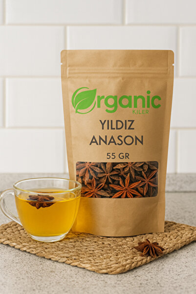 Organic Kiler Yıldız Anason 55 gr | Elenmiş ve Doğal | Aromatik Baharat & Çay | %100 Organik Yıldız Anason