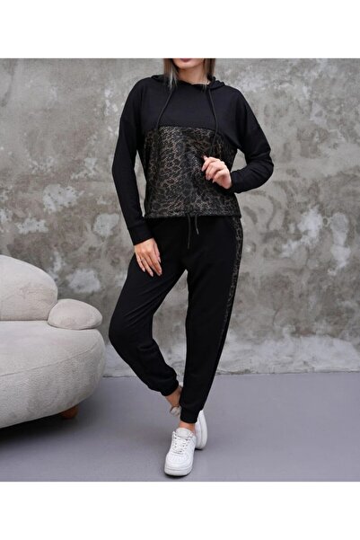 D LAVELLA Kapüşonlu Siyah Renk Eşofman Takım