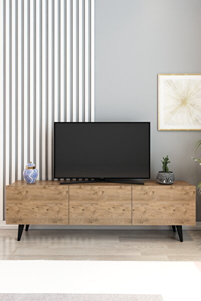 izcodesign Model Ice 150 cm Çam TV Ünitesi – 3 Kapaklı Modern TV Sehpası | Te...