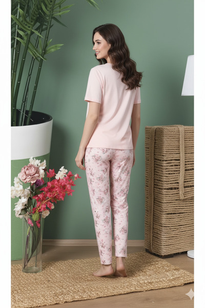 Over Sleep by Poleren Kısa Kol Kadın Pijama Takımı