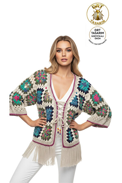 drt tasarım Li Women's Winter Combination Cardigan