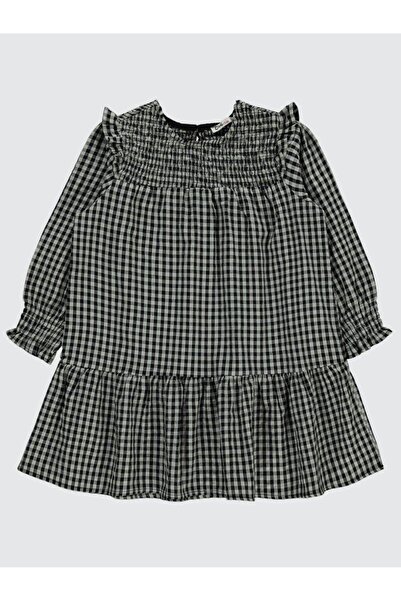 Civil Girls Plaid Patterned Dress for Ages 10-13 - Gray13-14 Years Old