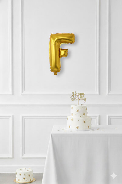 Deniz Party Store بالون رقائق ذهبية 36 - 40 سم (F) حرف