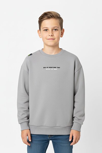 NEWKİDS Hanorac supradimensionat din bumbac unisex pentru vârste 9-13 ani - F...