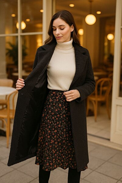 citycenterfashion Γυναικείο παλτό με μονό κουμπί που κλείνει boucle cty-şim- 245301