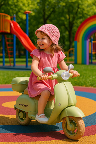 TOYFEST Wespina Kumandalı Akülü Motor 6V Yeşil WPAK3