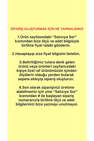 DGM YAPI Dolap İçi Raf Kişiye Özel Ölçüde Kesilir Soru Cevap Kısmında Belirtiniz Mdflam 18mm