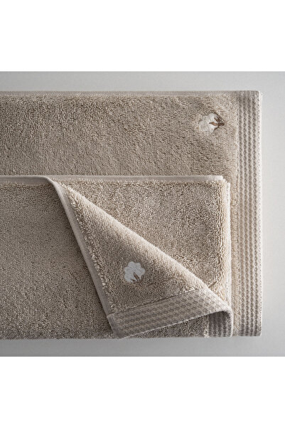 Ecocotton Набір рушників Pure Cotton з 3 предметів, 100% органічна бавовна, з вишитим бордюром у вигляді метеликів, бежевий