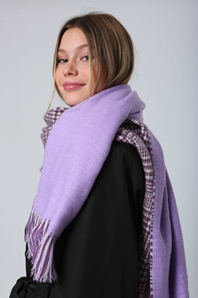 BALIENTE Lilac Double Sided Houndstooth Women's Shawl